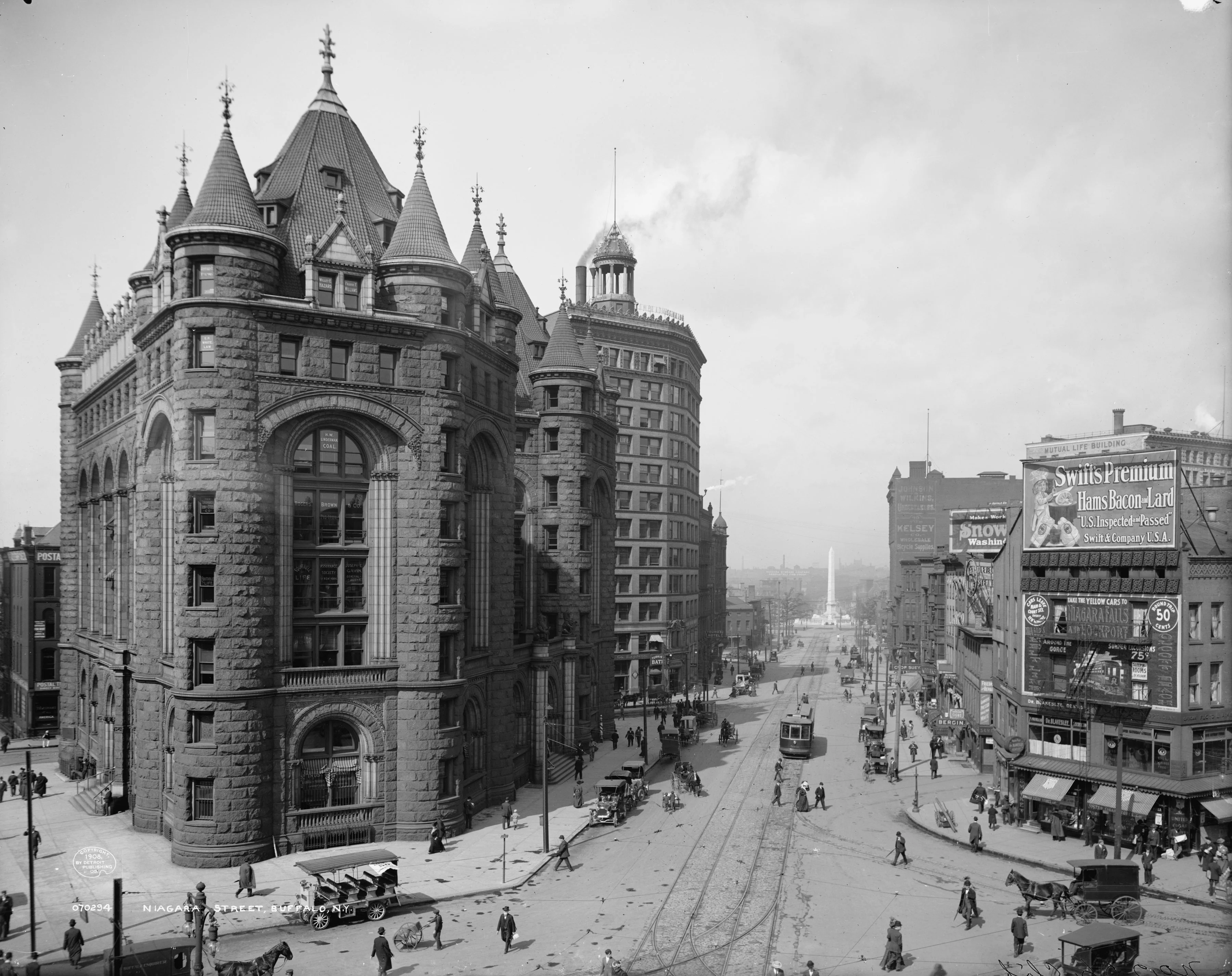 Vintage Photo Puzzle: Niagara Street, Buffalo, 1908: 500 Pieces - Image 6