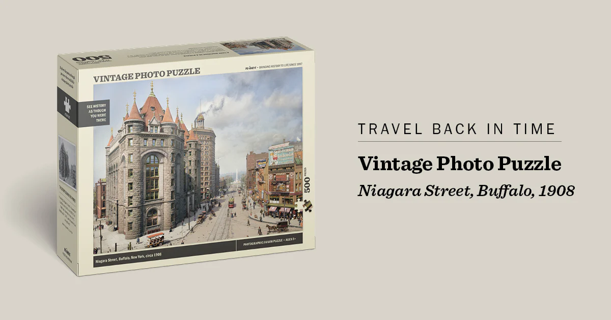 Vintage Photo Puzzle: Niagara Street, Buffalo, 1908: 500 Pieces - Image 8