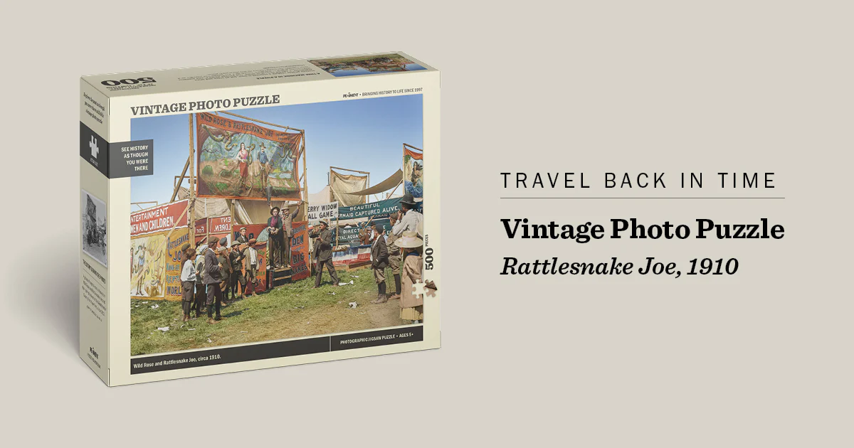 Vintage Photo Puzzle: Wild Rose and Rattlesnake Joe, 1910: 500 Pieces - Image 8